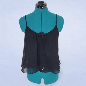 Talula‎ Black Layered Chiffon Camisole Tank Top - Size Small